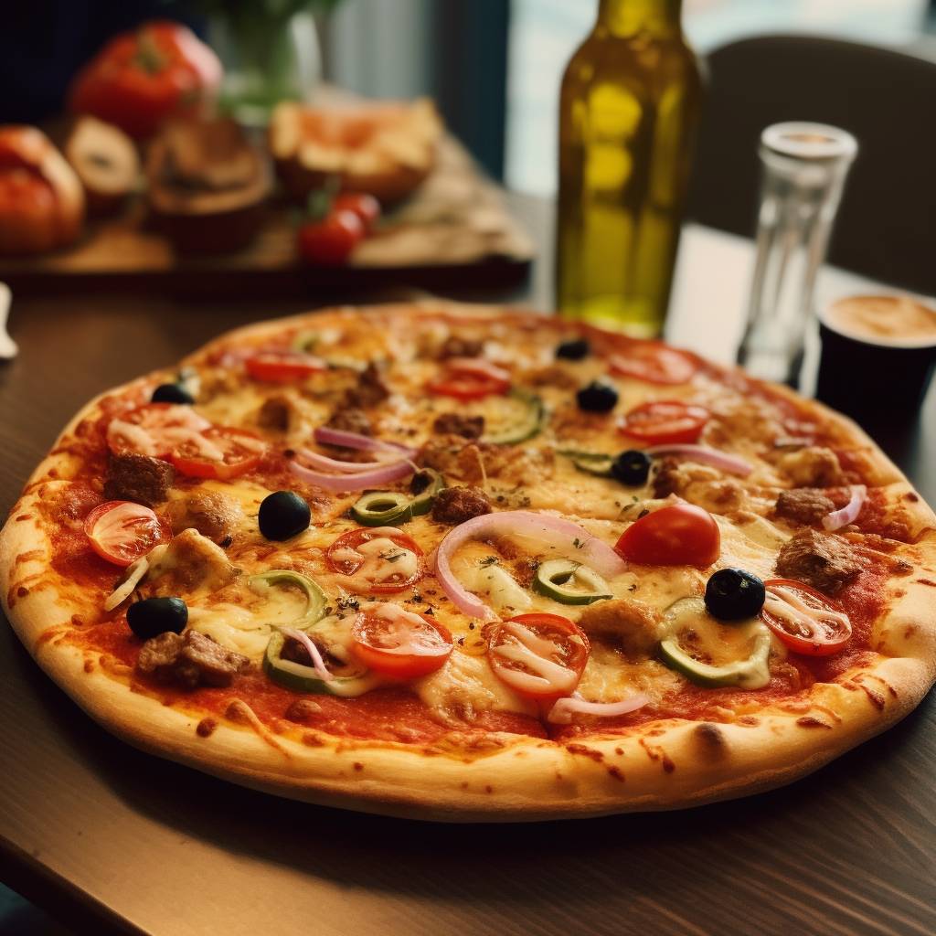 En pizza från Miklagård restaurang i Uppsala. 